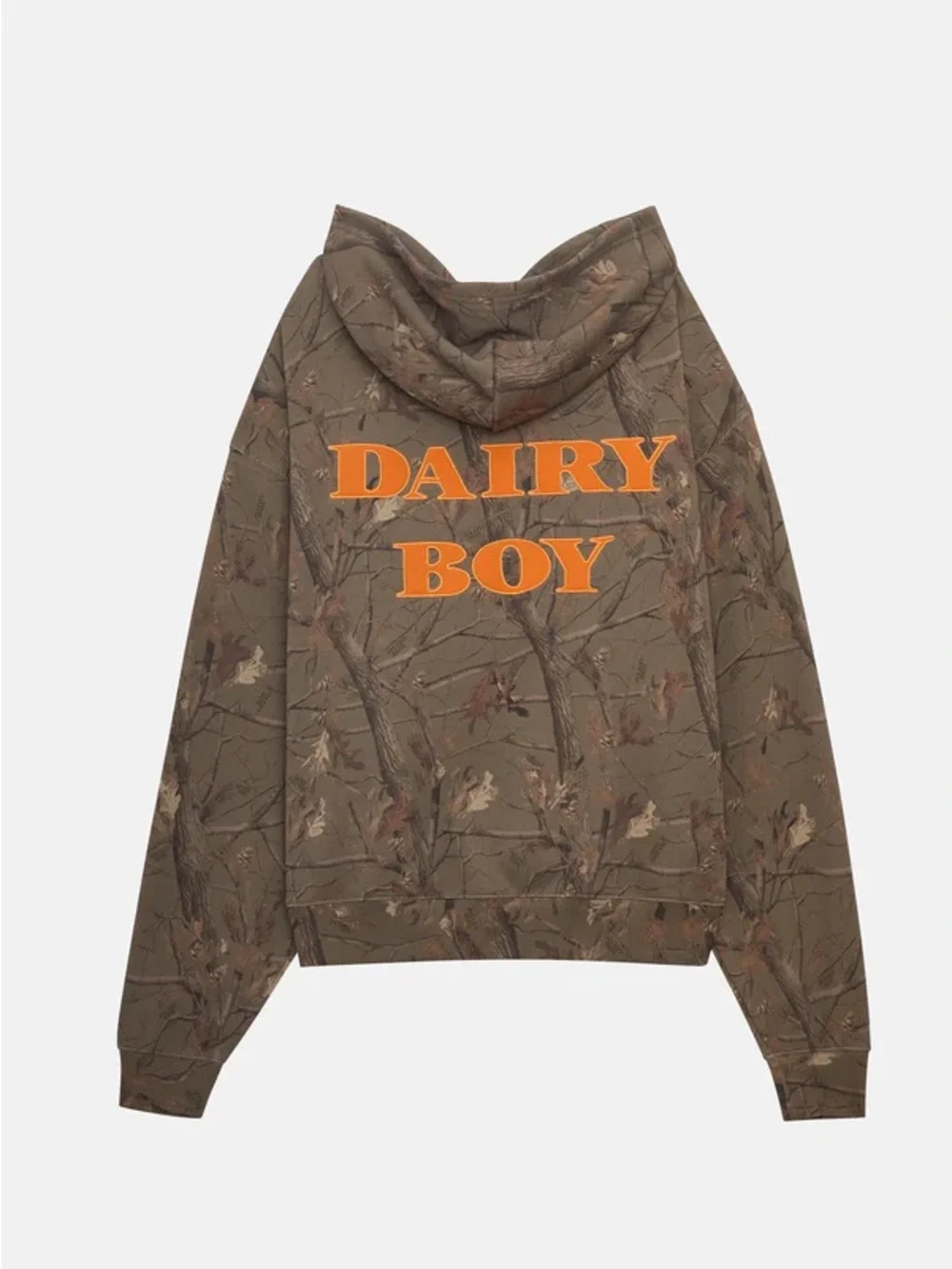 Dairy Boy Camo Hoodie - Olive with Orange Logo - Picture 1 of 3